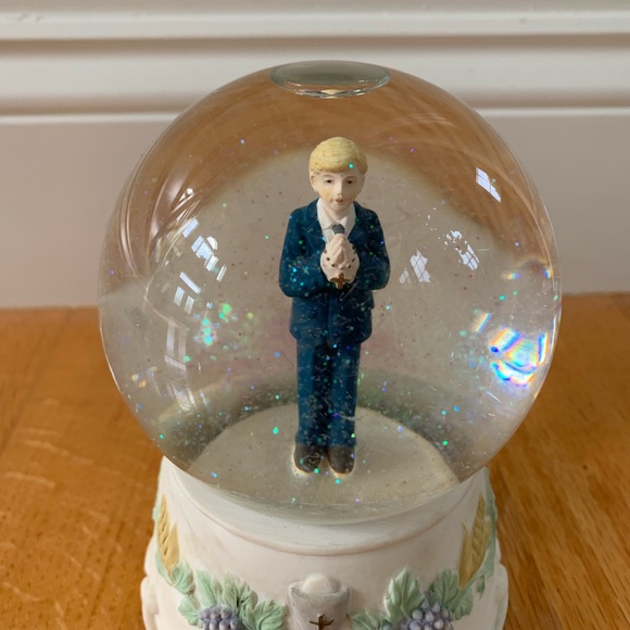Vintage Accents Vintage Boys First Communion Ceramic Snow Globe